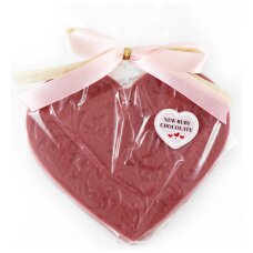 Serce z czekolady rubinowej
