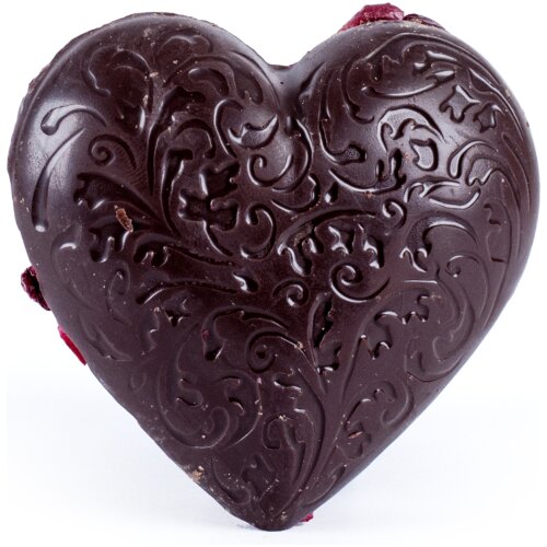 Czekolady - sklep Serce z ciemnej czekolady z żurawiną